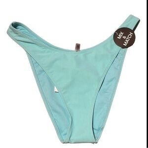 New Forever 21 Women’s Aqua Blue Turquoise Bikini Bottoms Size Large NWT